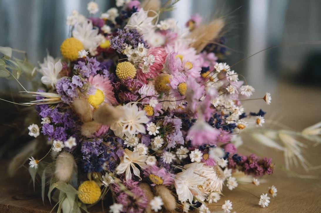 bouquet de fleurs séchées